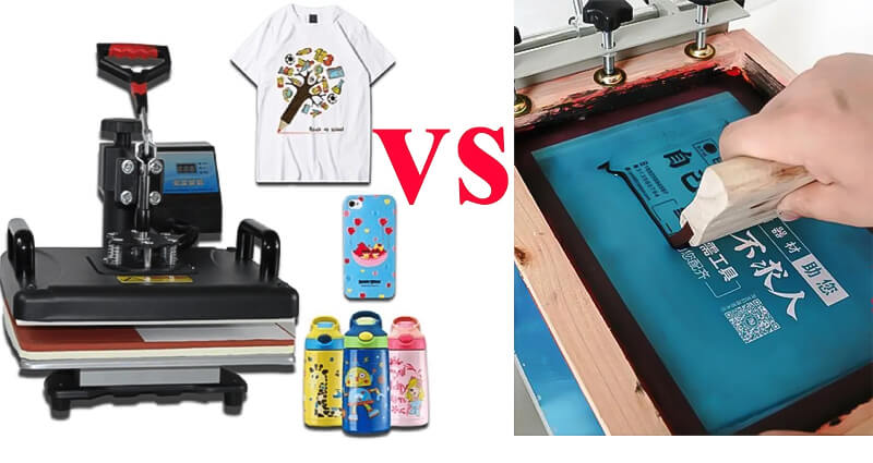 Compare heat printing and silk printing